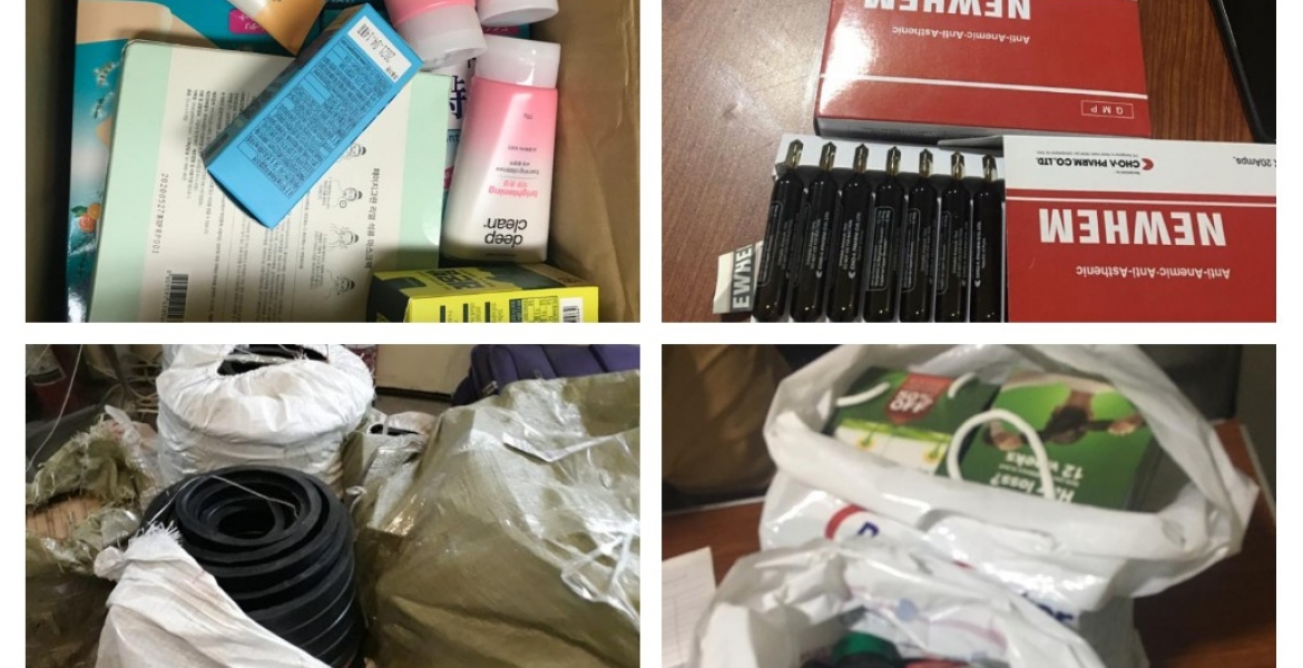 الكمارك ... حجز أدوية بشرية وكمية من المواد  المخالفه في مطاري بغداد والبصرة الدولي 