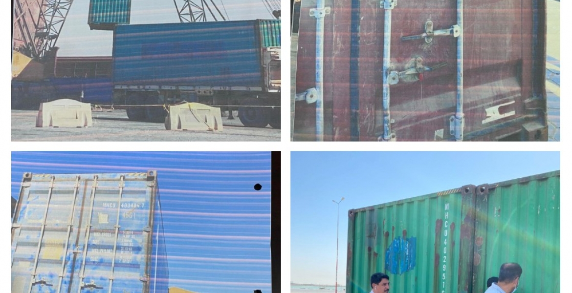 الكمارك ..... (١٠) حاويات مخالفة لشروط الاستيراد تسجل  في كمرك ميناء ابو فلوس 