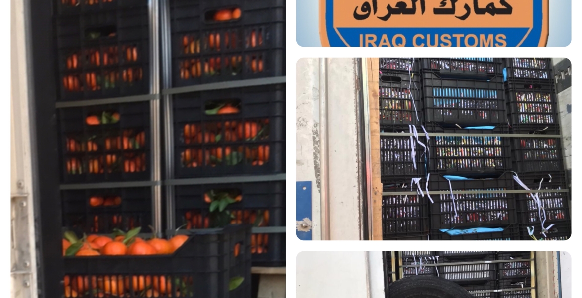 ضبط ٨ شاحنات محملة بالفواكه في محافظة الأنبار